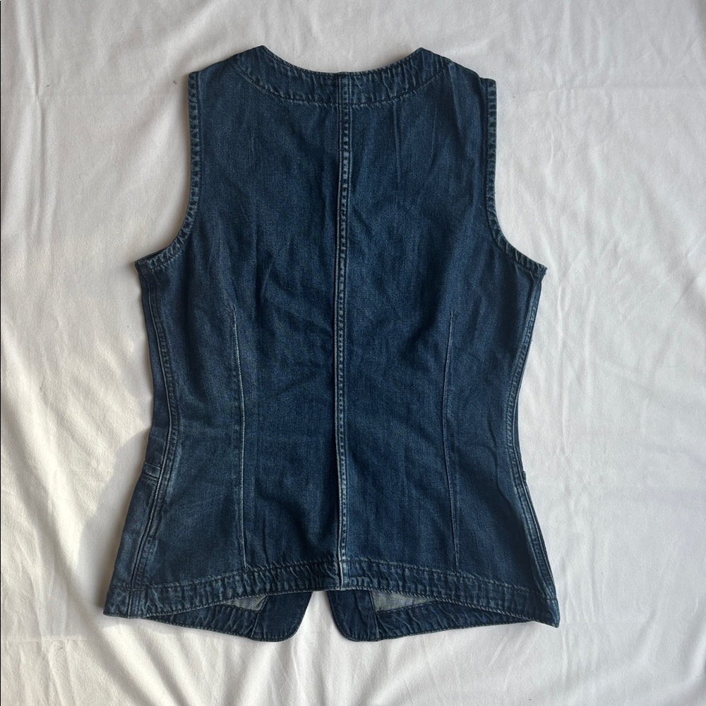 GAP Blue Denim Button-Up Vest - Picture 4 of 4
